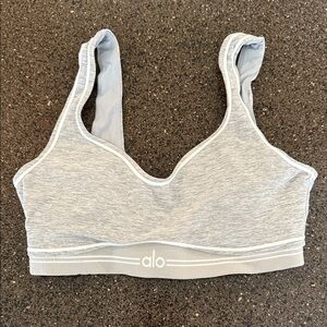 ALO Yoga Light Gray Sports Bra